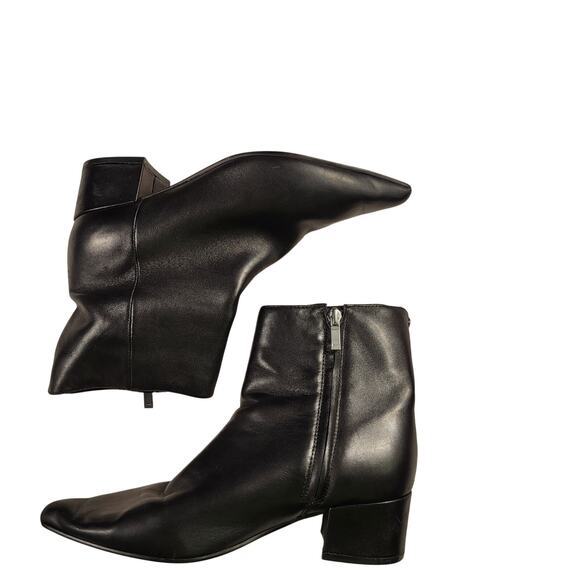 Marc Fisher LTD Leonna Pointed Toe Bootie black leather boot size 6.5 - Picture 2 of 7